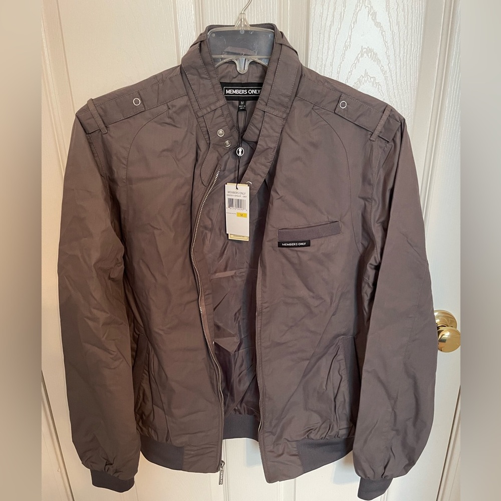 MEMBERS ONLY Men’s Classic Iconic Racer Jacket- Gray- Medium